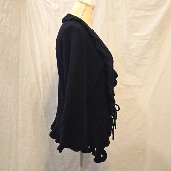 Max Studio - Black Wool Cardigan -(M) - Picture 3 of 6